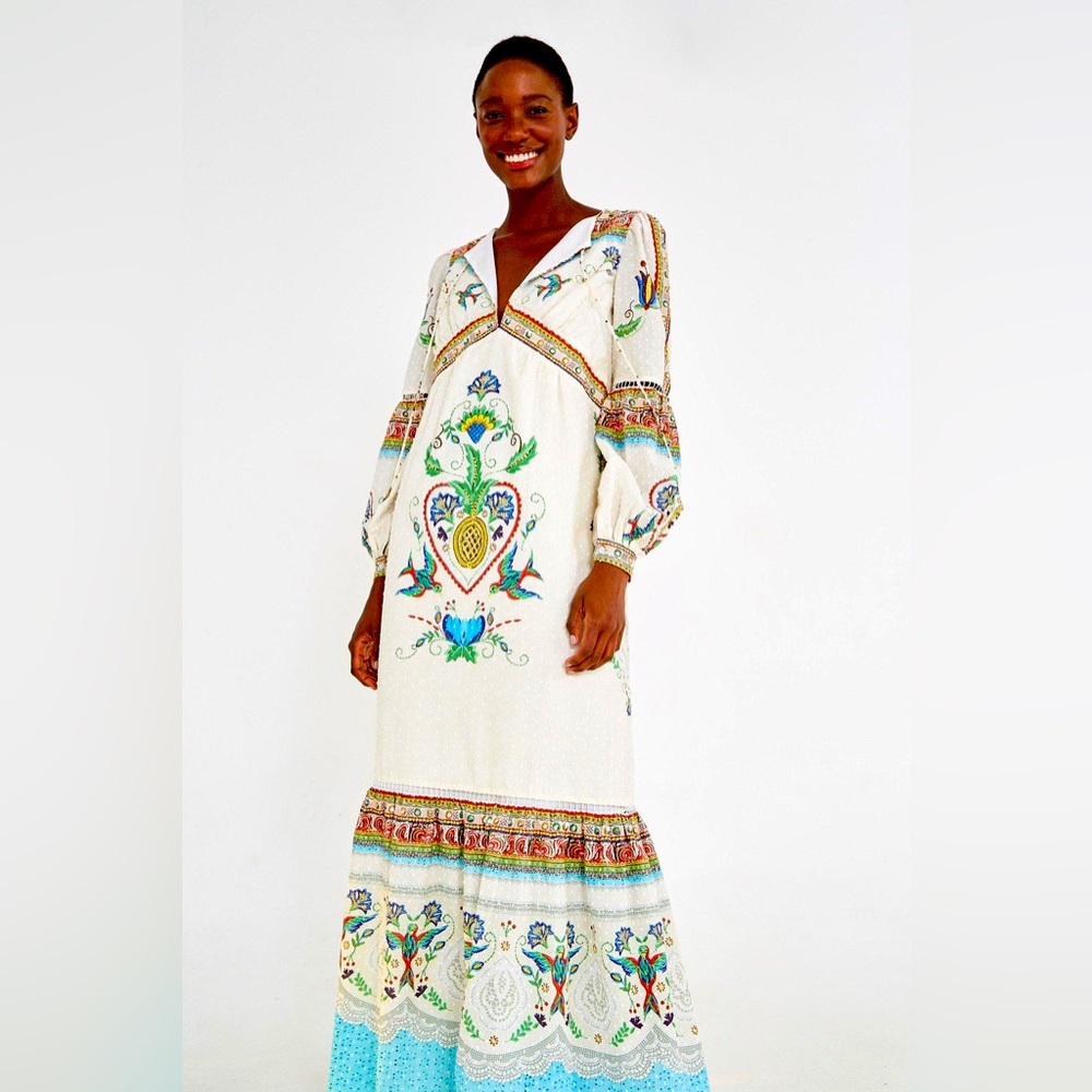 NEVER WORN FARM Rio Mandala Maxi Dress Embellished - M